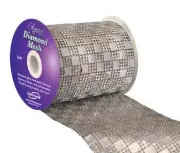 9M Roll Square Diamond Crystal Mesh Wrap Mesh Ribbon Trim Wedding Cake Craft