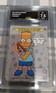 1990 Topps SIMPSONS #2 BART Sticker Card GMA not PSA Grade 7.5 Rookie