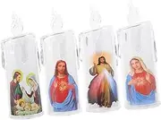 Alipis 4pcs LED Candle Lamps Jesus Light Decorative Electric Candle for Christmas Easter Modern Flameless Design for Home Decor Versatile for Events and Celebrations Without Base