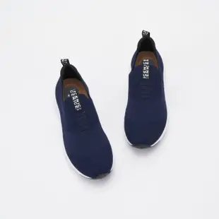 【DREAMS SHOP】MIT輕量減壓飛線編織運動風氣墊休閒鞋 藍色(大尺碼女鞋41 42 43 健走鞋)