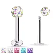 16G 5/16" FERIDO BALL CZ GEM SURGICAL STEEL LABRET LIP TRAGUS RING STUD 062