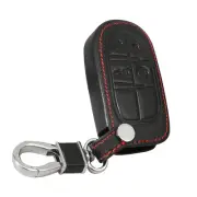 Black Leather Car Key FOB Protective Case Cover Shell For Jeep Grand Cherokee N