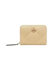 TORY BURCH Small Kira Pave Logo Diamond Quilted Leather Zip Wallet