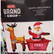 HEB H-E-B Santa Clause and Rudy Holiday Christmas Inflatable NIB