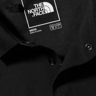【The North Face 官方旗艦】【抗UV】】北面男款UPF黑色吸濕排汗防曬POLO衫｜87W2JK3