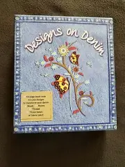 Designs On Denim Craft Art Kit - Book Beads Thread Fabric Paint - New in Box