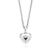 My First Diamond Kids Sterling Silver Diamond Set Heart Necklace