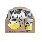 Dinnerware sets homemiyn five-piece bamboo fiber children's tableware cow pattern kid sets xi