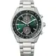 【CITIZEN星辰】限量款 光動能 鋼錶帶 計時男錶 CA7030-97W 綠/銀 41mm 台南 時代鐘錶