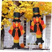 2PCS Thanksgiving Turkey Windsocks, Thanksgiving Outdoor Hanging Windsocks for
