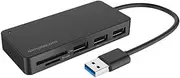 Simplecom CH368 3 Port USB 3.0 Hub with Dual Slot SD MicroSD Card Reader