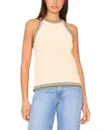 Vince Camuto Pointelle Halter Tank Top