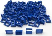 Lego 100 New Blue Tiles Modified 1 x 2 with Bar Handle Flat Smooth Pieces