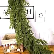 Christmas Norfolk Pine Garland,Artificial Christmas Greenery Garland,Realistic Norfolk fo Faux Pine Garland Garland Greenery