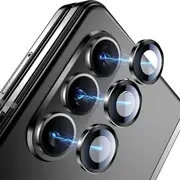 ZUSLAB Camera Lens Protector for Samsung Galaxy Z Fold 6 Tempered Glass Individual Metal Ring Lens (2024) - Black