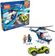 Mega Construx Police Helicopter 252 Building Blocks Chase Figure Years 5