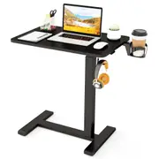 Costway Mobile Standing Desk Height Adjustable Overbed Bedside Table Rolling Laptop Study Desk Black