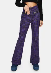 [The Ragged Priest] Unify Plaid Flare Pants
