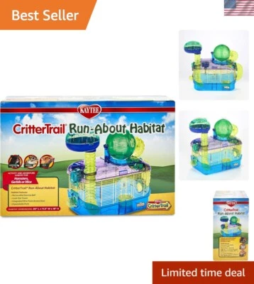 CritterTrail Run-About Small Animal Habitat for Hamsters Gerbils Mice Blue