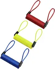 TOGEVAL 3pcs Disc Lock Security Reminder Cable for Motorcycles Scooters High Strength Theft Attachment Enhance Riding Safety with Quick Installation Suitable for Various Bike Models