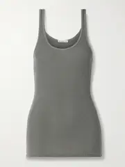 [James Perse] James Perse - The Daily Ribbed Stretch-supima Cotton Tank - Army green - 4 4 Green