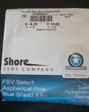 Shore Lens Aspherical Poly Blue Shield AR+ 65/70mm 0038094405 (14607)