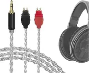 Geekria Apollo Silver-Plated Upgrade Audio Cable Compatible with Sennheiser HD660S HD600 HD650 HD580 Headphones, 3.5mm (1/8'') Replacement Headphones Cord for HiFi Headset (4 ft/1.2m)