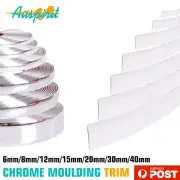 Silver Chrome Automotive Moulding Trim Adhesive Strip Window Bumper Body Cover