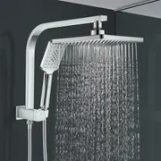 ACA Shower Head Set 8" Rain Handheld Heads Square Chrome WELS High Pressure