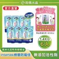在飛比找PChome24h購物優惠-南僑水晶肥皂尤加利及茶樹防霉液體皂補充包1.4kg*6/箱