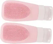 2pcs Lotion Bottle Push Type Travel Container Cosmetic Pink Silicone Shampoo Empty Toiletries refillable Cream Set