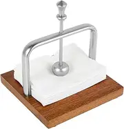 Wood Napkin Holder, Napkin Dispenser for Dining Table Non Slip Easy to Draw Sturdy Napkin Holder Rack Large Capacity Wood Napkin Holder Suitable for Home (Silvery)