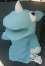 NEW - SCHOLASTIC REGGIE THE RHYMING RHINO BOOK CHARACTER PLUSH PUPPET Rhymina