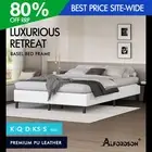 ALFORDSON Bed Frame Queen Double King Single Mattress Base Foundation Leather