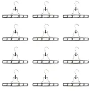 12 Pack Grey Premium Plastic Skirt Hangers,Space Saving Pant Hangers Set with...