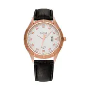 400 Luminous Hand Quartz Watches Date Display Leather Strap Men Wrist Watch 02 COLOR