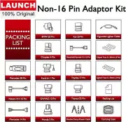 LAUNCH Non-16 Pin Adaptor Box +16Pcs Connectors For X-431 V/V+ PAD III/V/VII HK
