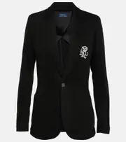 [Polo Ralph Lauren] Polo Ralph Lauren Embroidered cotton-blend blazer AU 12 black