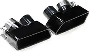 2pcs /set Square Exhaust Tip Muffler TailTip Throat Compatible For BMW 5 Series F07 Upgrade 535(Black)