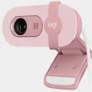 Logitech Brio 100 Full HD 1080p webcam with auto-light balance, integrated privacy shutter, and built-in mic