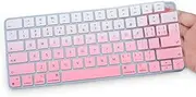 Keyboard Cover Skin for 2024-2021 Apple iMac 24 Inch Magic Keyboard A2450 / A2449 with Touch ID, iMac 24 Inch M4 M3 M1, Mac mini Accessories Skin, Gradual Pink