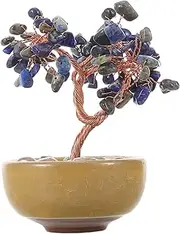 ORFOFE Natural Crystal Stone Tree: Handmade Crystal Money Tree for Feng Shui Wealth Good Luck - for Office and Home Decoration