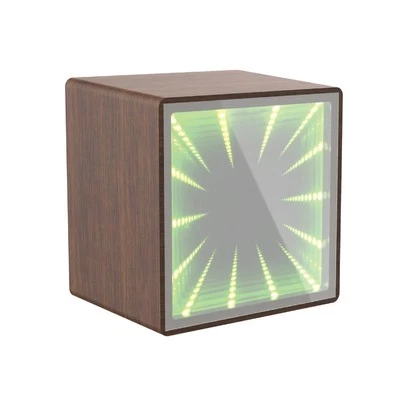 Laser Bluetooth Wood Speaker with Infinity RGB Light and TWS Pairing