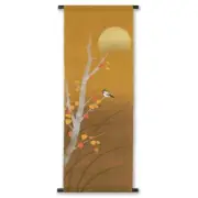 Kyoto Raku-an Hand-painted Hand-dyed Colored Tapestry Titmouse