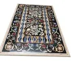Marble Dining Table Top Multicolor Gemstone Inlay Work Merting Table for Office