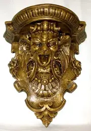 15" Gargoyle Pan Protector Mythical Shelf Sconce Bracket Wall Decor Bronze Finis