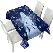 Fantasy Art Snowflakes and Stunning Snow Fairy Tablecloth