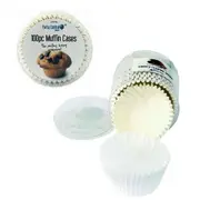 200PCS Cases Muffin Paper Liners Baking Cupcake Cake Solid Color White