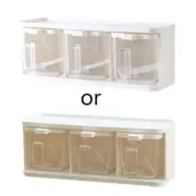 Container Rack with 3 Empty Box Large Capacity Kitchen Condiment Jars