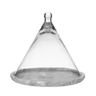 Davis & Waddell Marble Serving Board with Glass Dome Cheese Platter 25x24cm